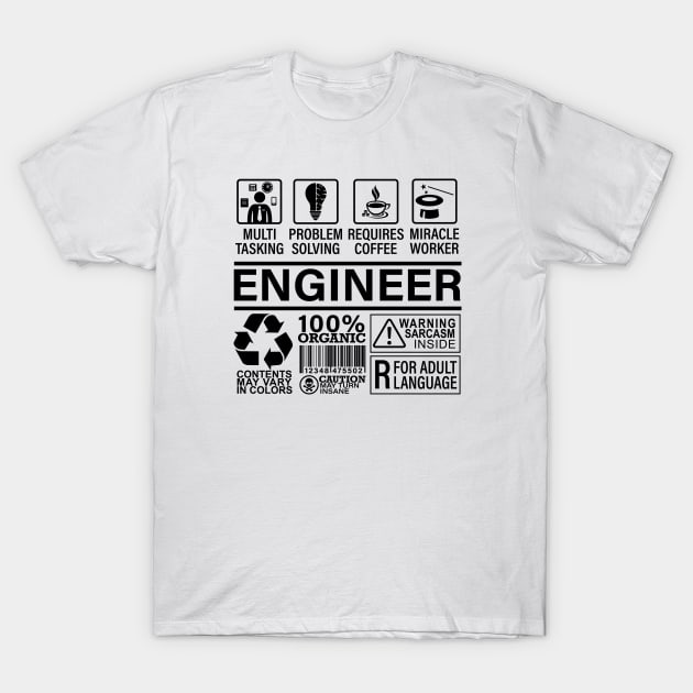 Multitasking Coffee Travel Lover Proud Geeky Engineer T-Shirt by Wakzs3Arts